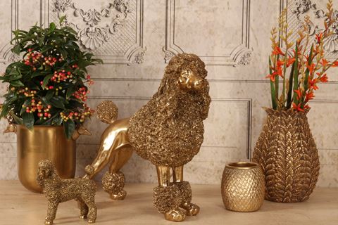 Vaas Schubben 9,5 cm - Goud - Resin