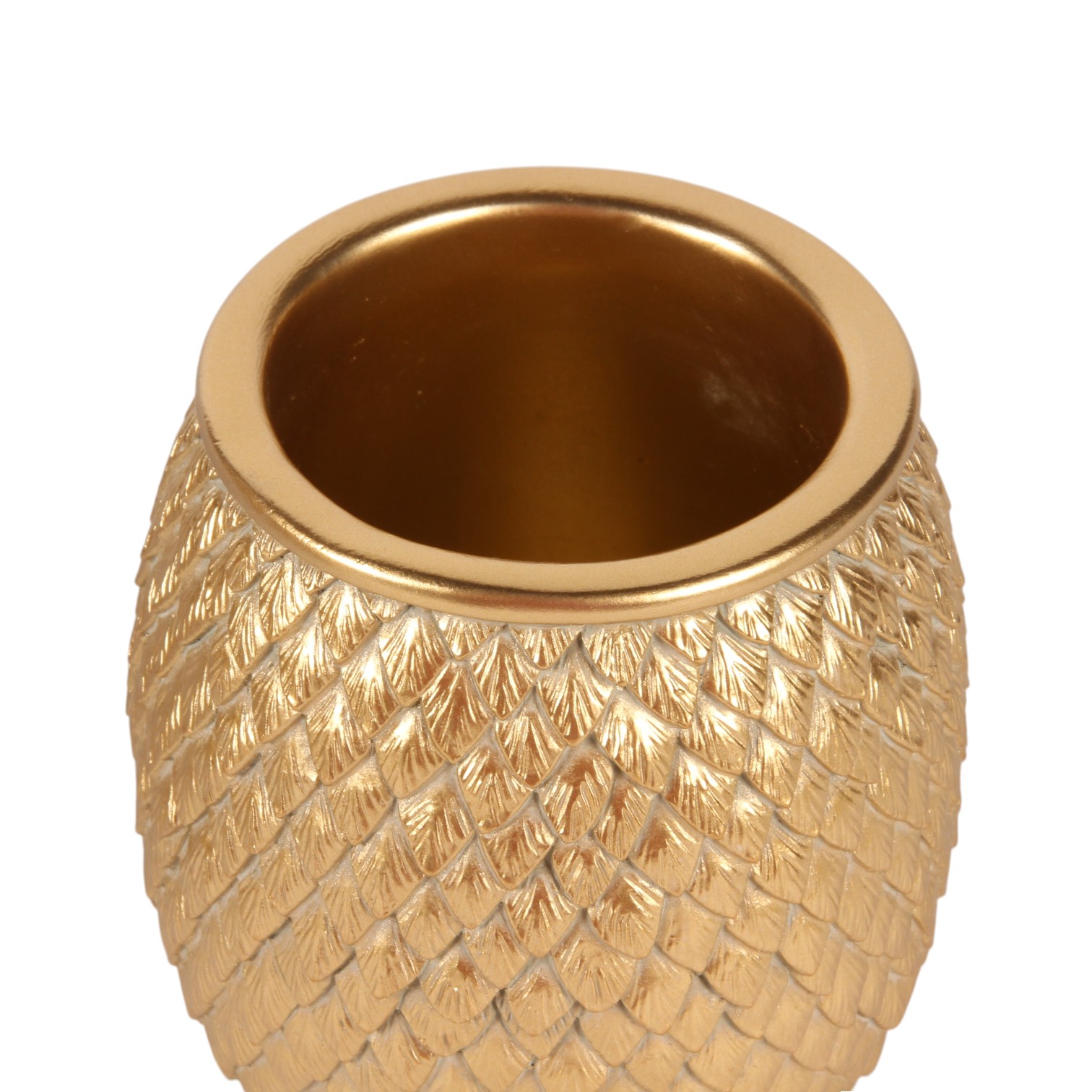 Fish Scale Vase 9,5 cm - Gold - Resin