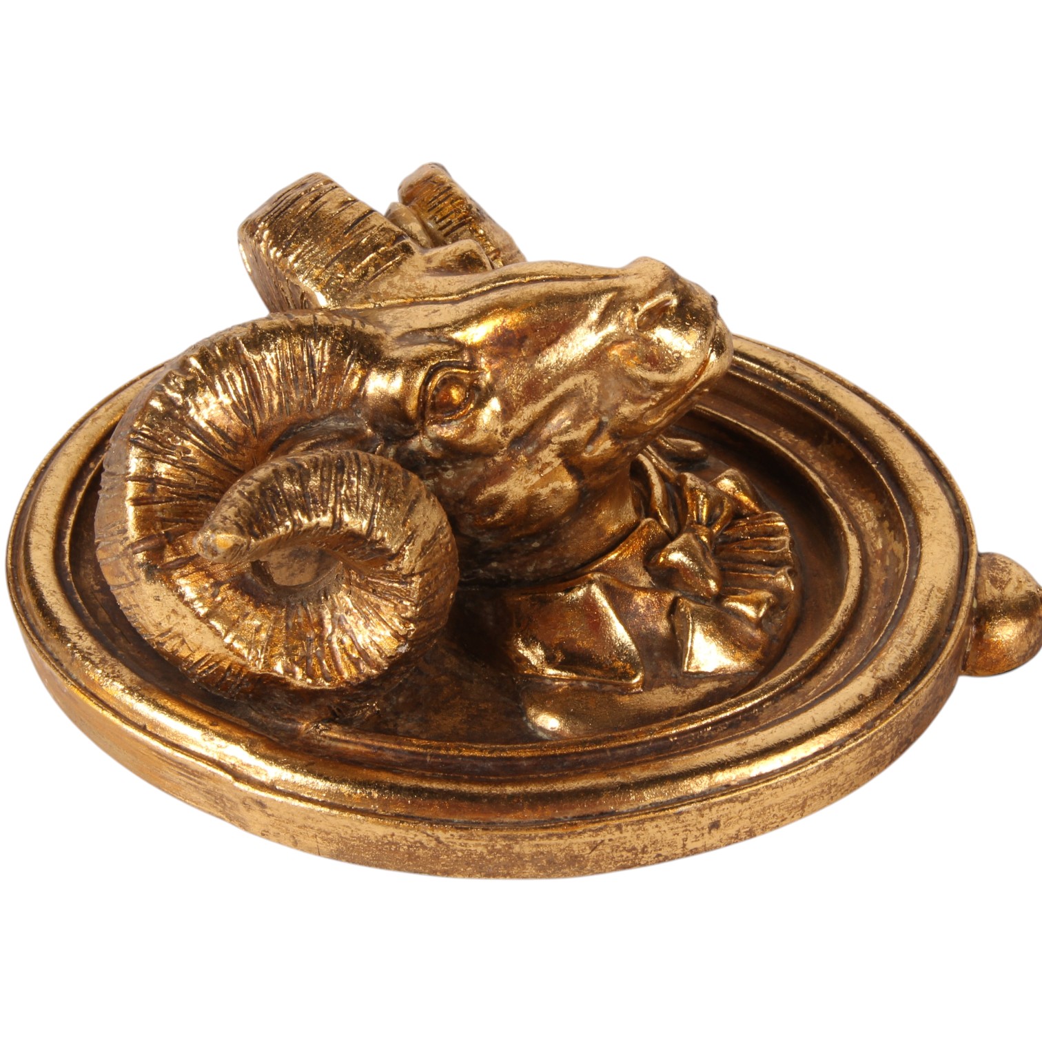 Wandhaak Ram 19 cm - Goud - Resin