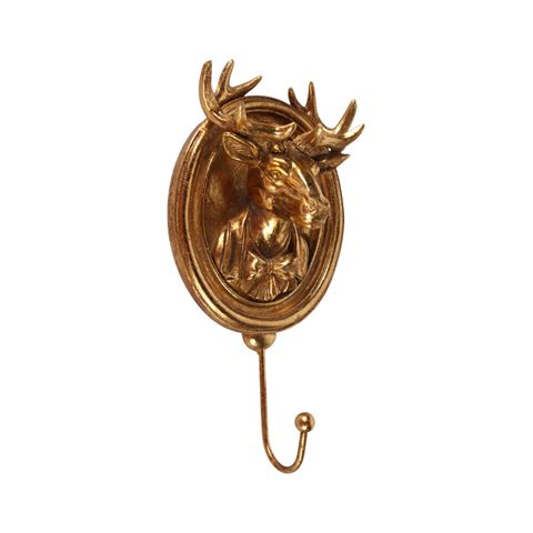 Wandhaak Hert 20 cm - Goud - Resin