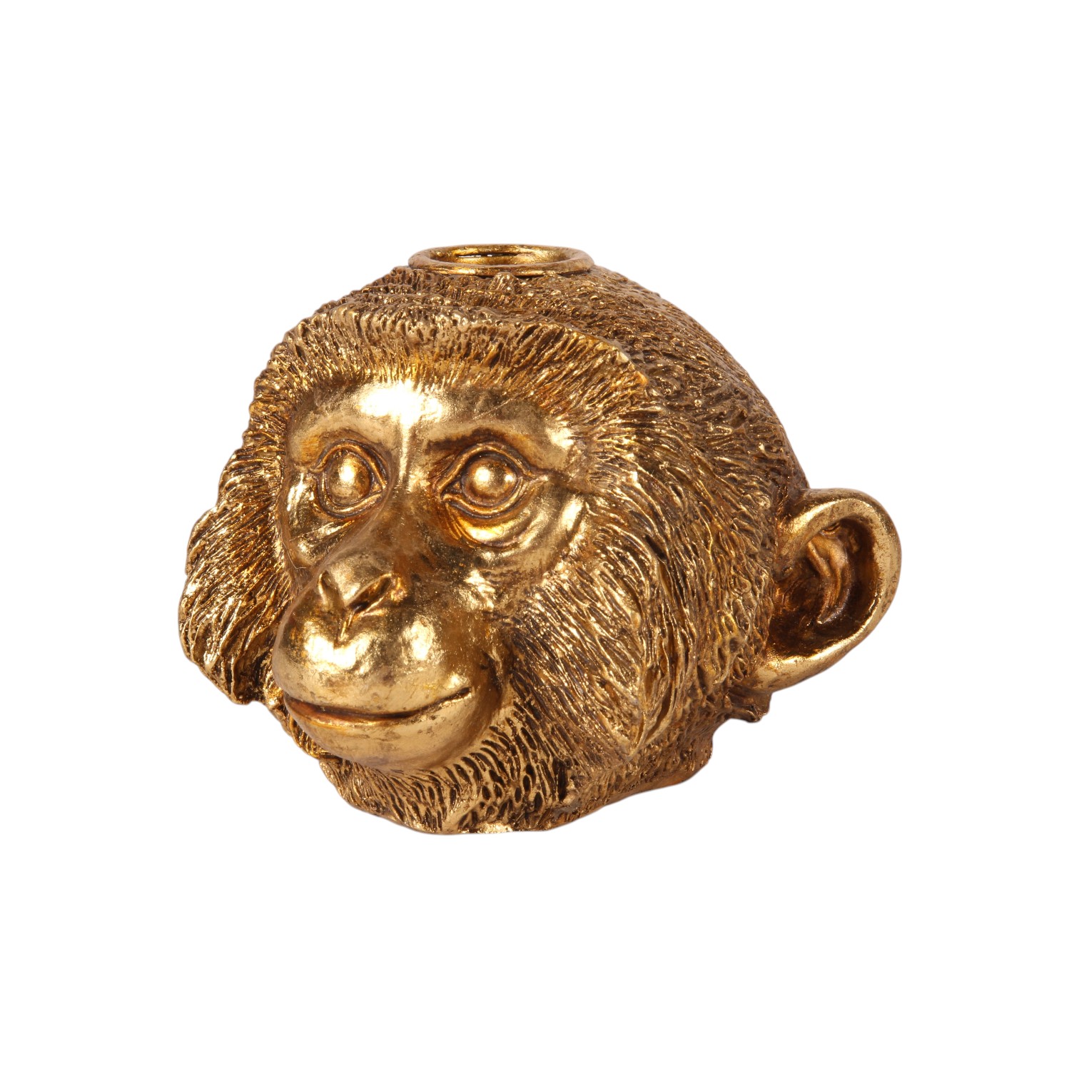 Monkey Candle Holder 9 cm - Gold - Resin