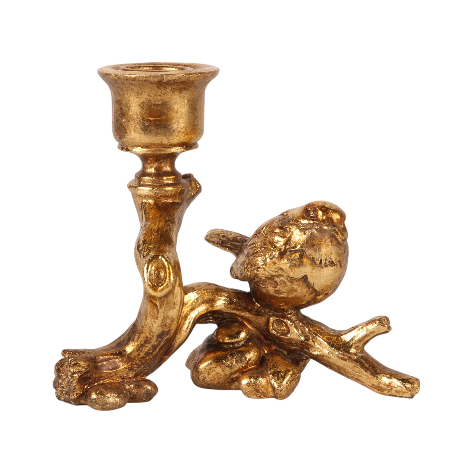 Kandelaar Vogel 12 cm - Goud - Resin