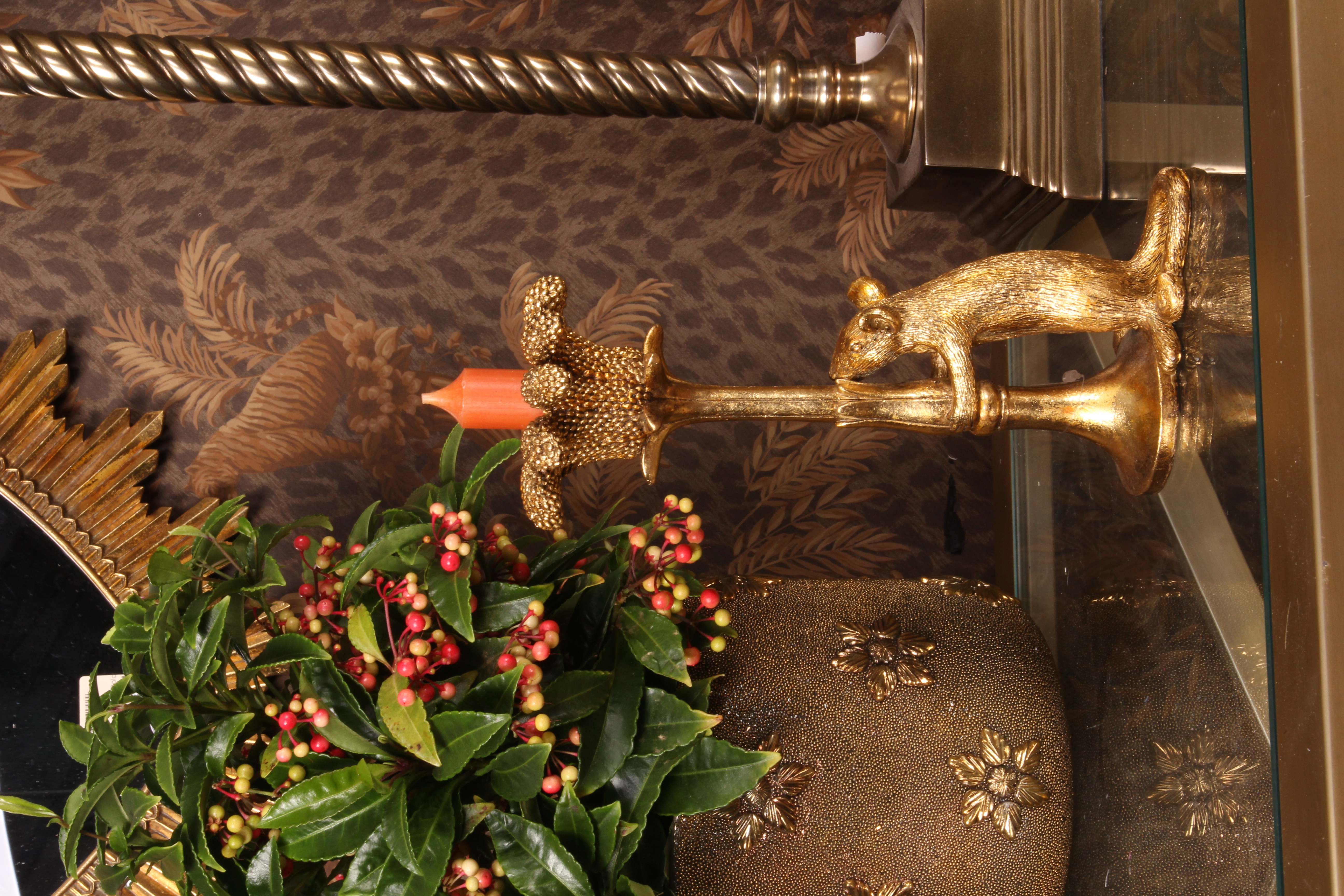 Kandelaar Muis 22,5 cm - Goud - Resin