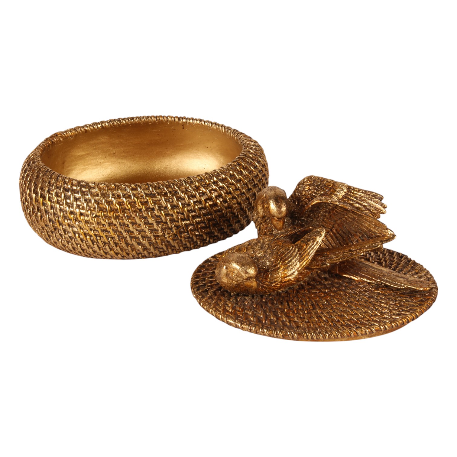 Opbergdoos met Deksel 19 cm - Goud - Resin