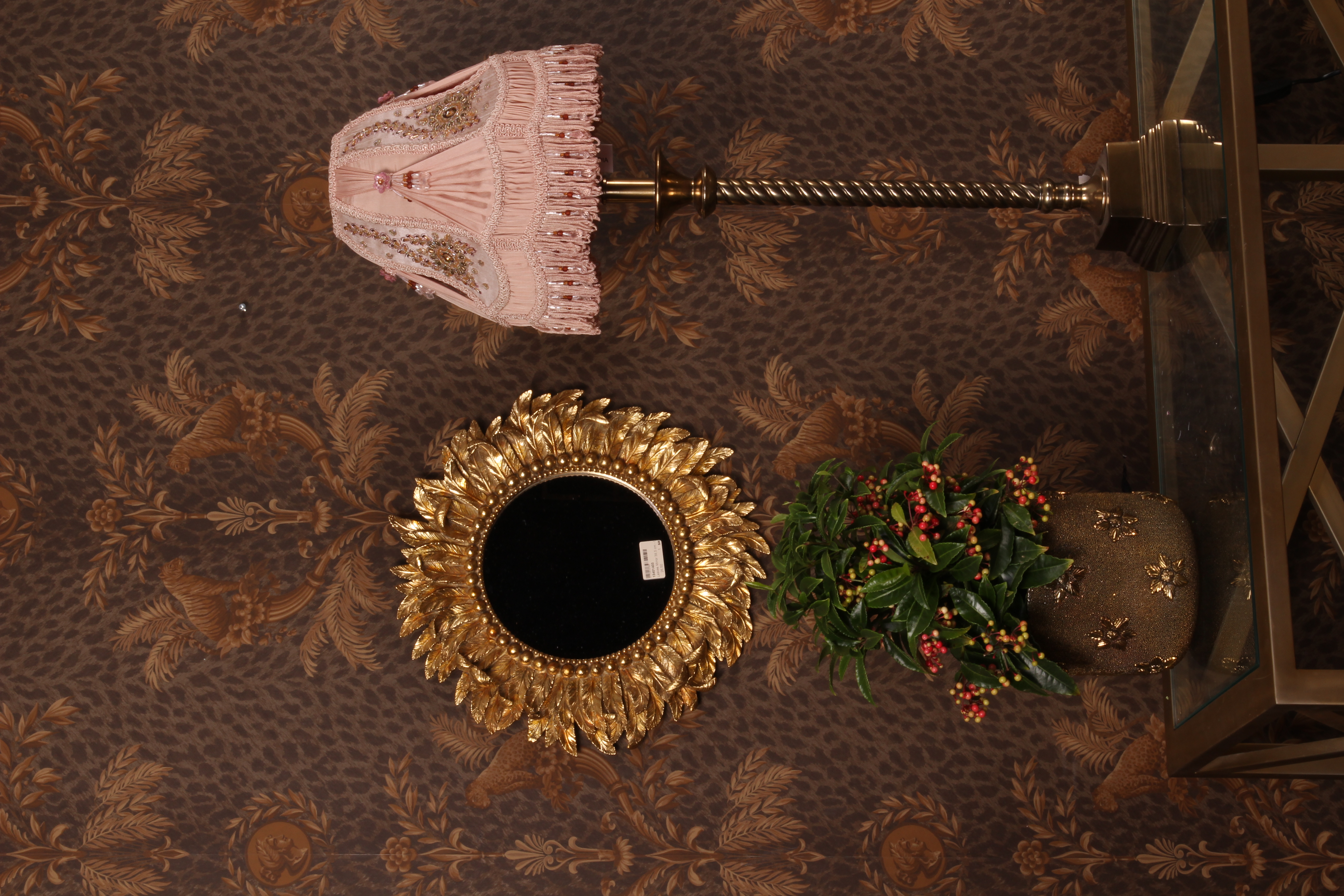 Spiegel Bladeren 39,5 cm - Goud - Resin