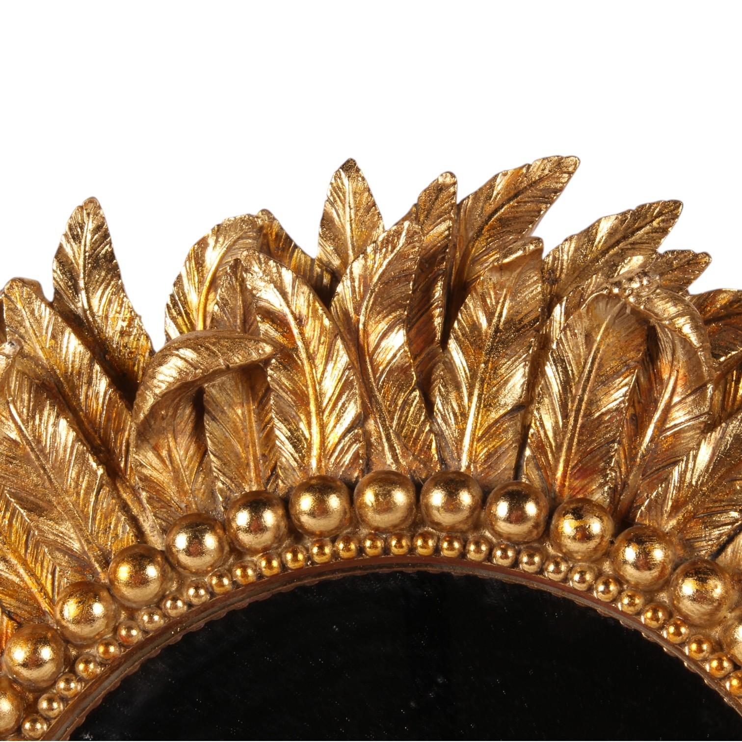 Spiegel Bladeren 39,5 cm - Goud - Resin