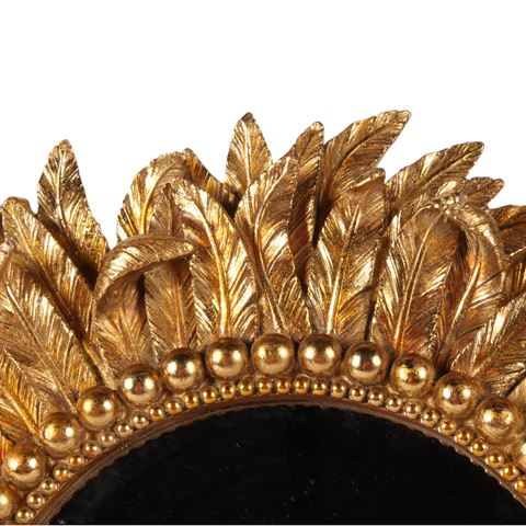 Spiegel Bladeren 39,5 cm - Goud - Resin