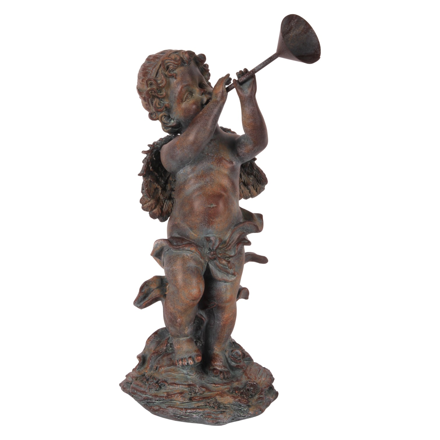 Engel Beeld 38 cm - Bruin antiek - Resin
