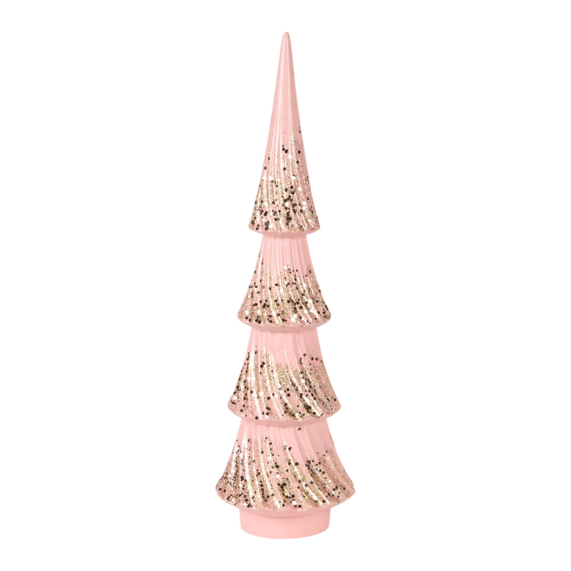 Kerstboom 35,5 cm - Roze - Resin