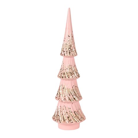 Kerstboom 35,5 cm - Roze - Resin