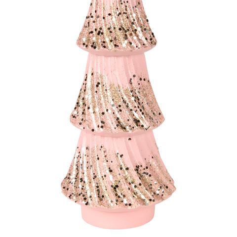 Kerstboom 35,5 cm - Roze - Resin