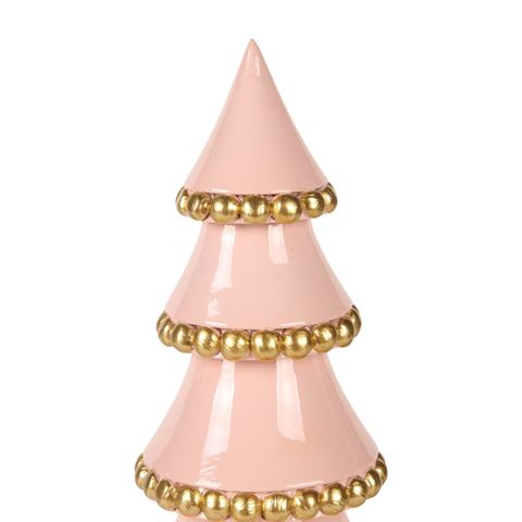 Kerstboom 31,7 cm - Roze - Resin