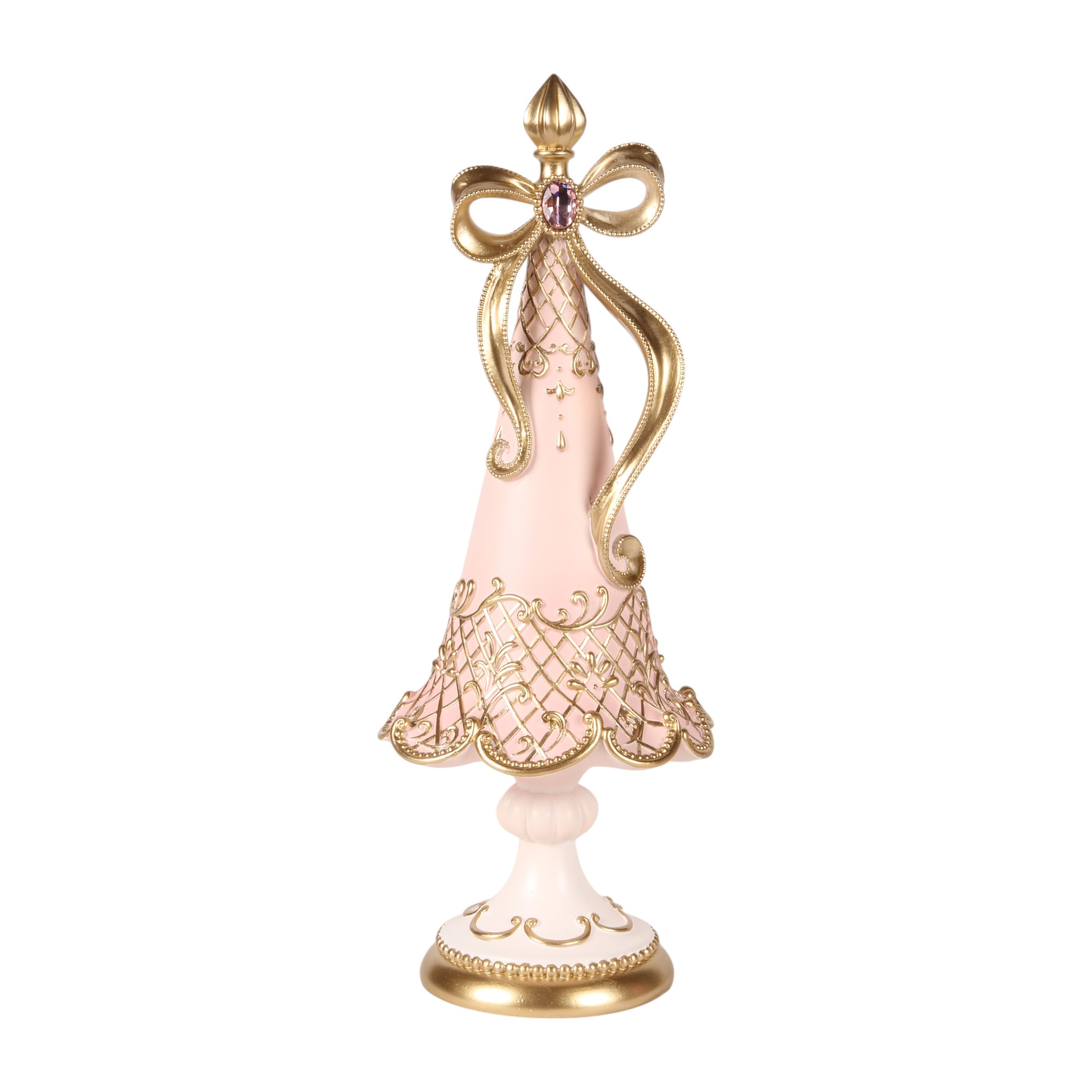 Kerstboom 35,5 cm - Roze - Resin