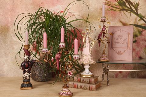 Kerstboom 35,5 cm - Roze - Resin