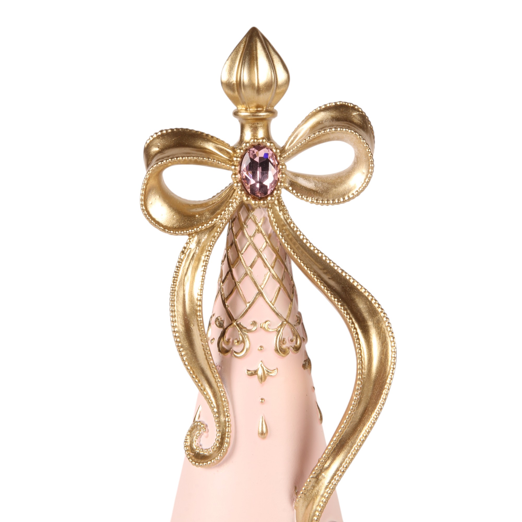 Kerstboom 35,5 cm - Roze - Resin