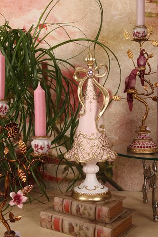 Kerstboom 35,5 cm - Roze - Resin