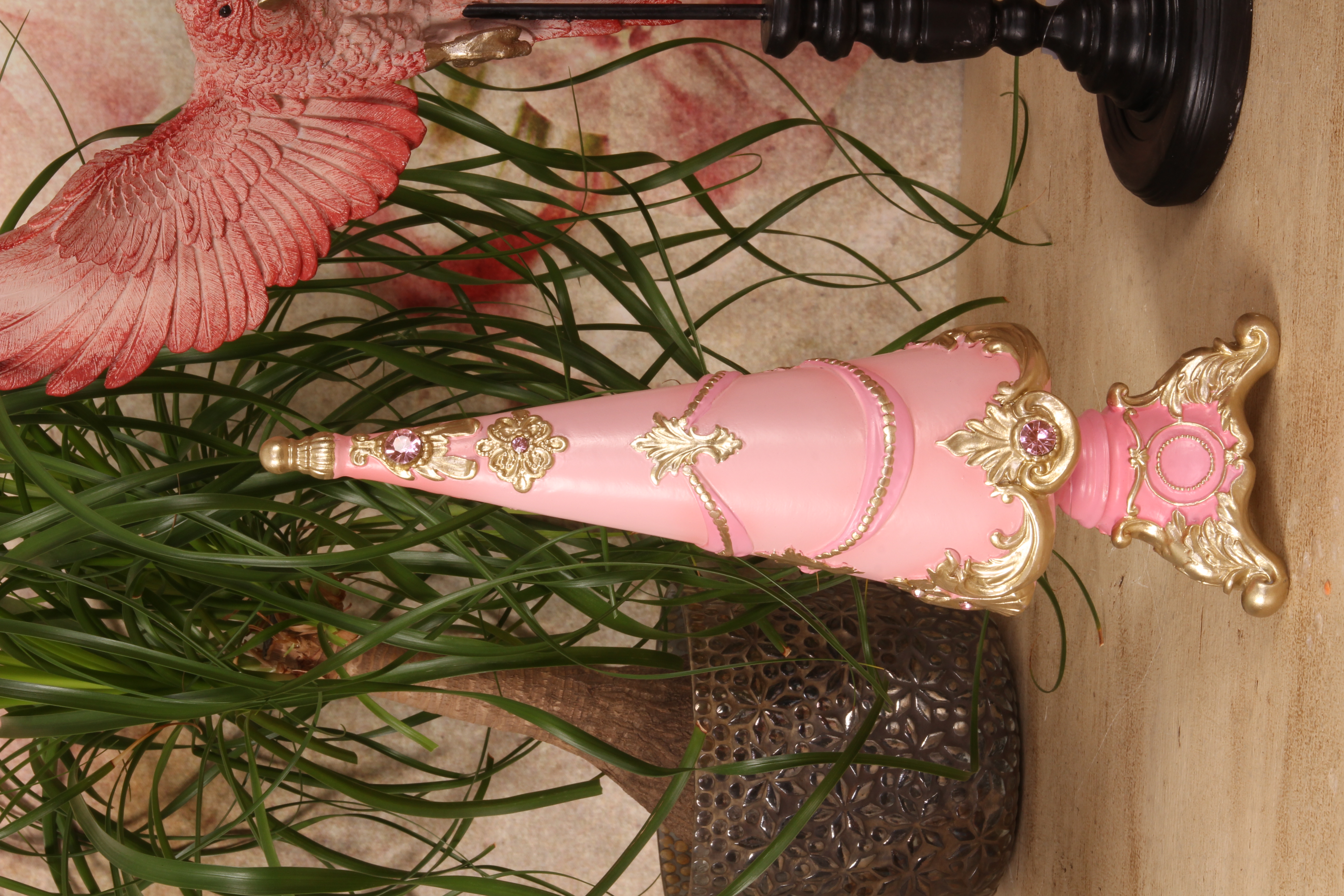 Kerstboom 35,8 cm - Roze - Resin