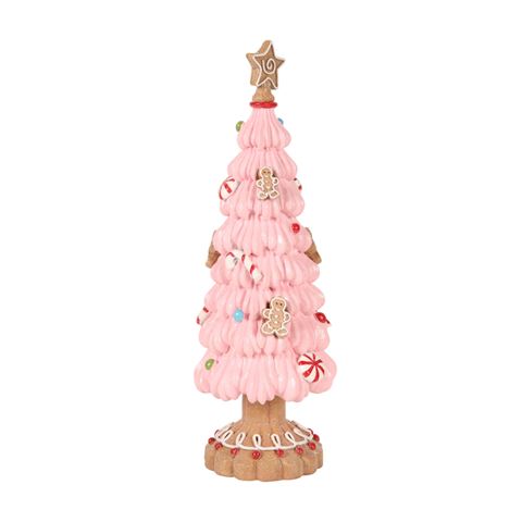 Kerstboom 31,5 cm - Roze - Resin