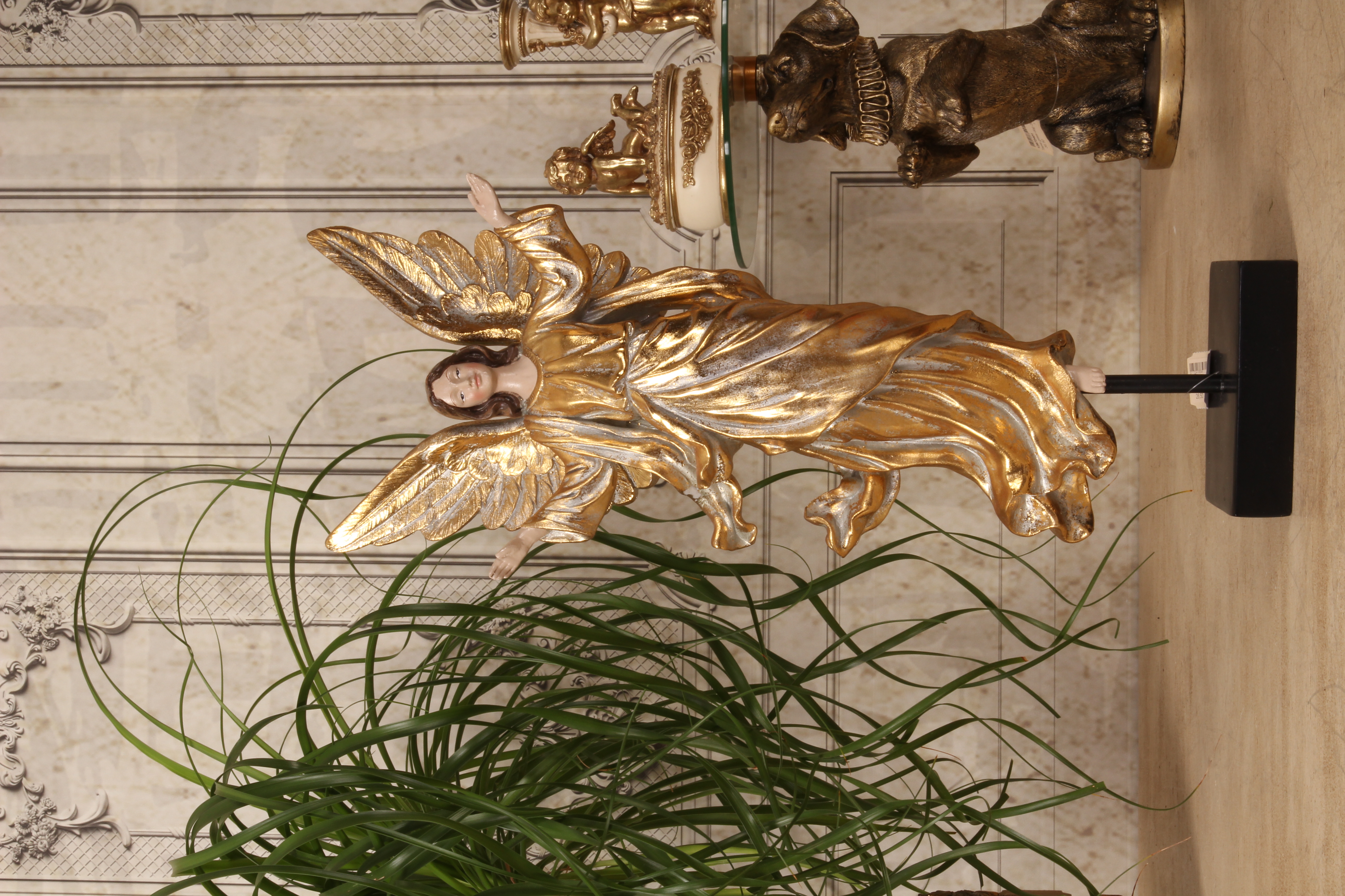 Engel Beeldje op Voet 50 cm - Beige - Resin