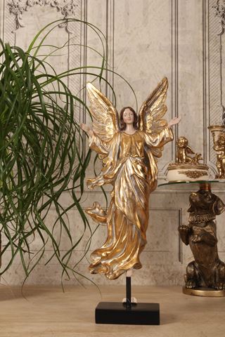 Engel Beeldje op Voet 50 cm - Beige - Resin