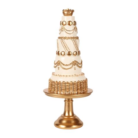 Decoration Tree Cake 46 cm - Gold - Resin