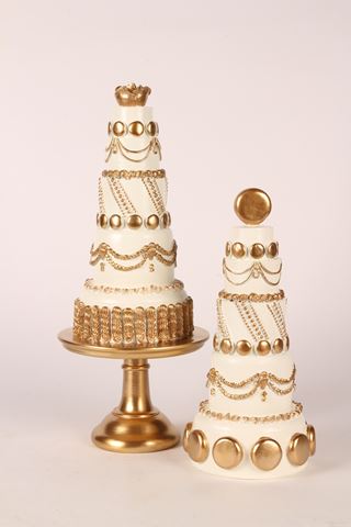 Decoration Tree Cake 46 cm - Gold - Resin