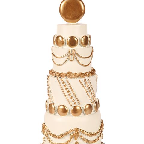 Decoratie Beeld Taart - 33,5 cm - Goud - Rsin