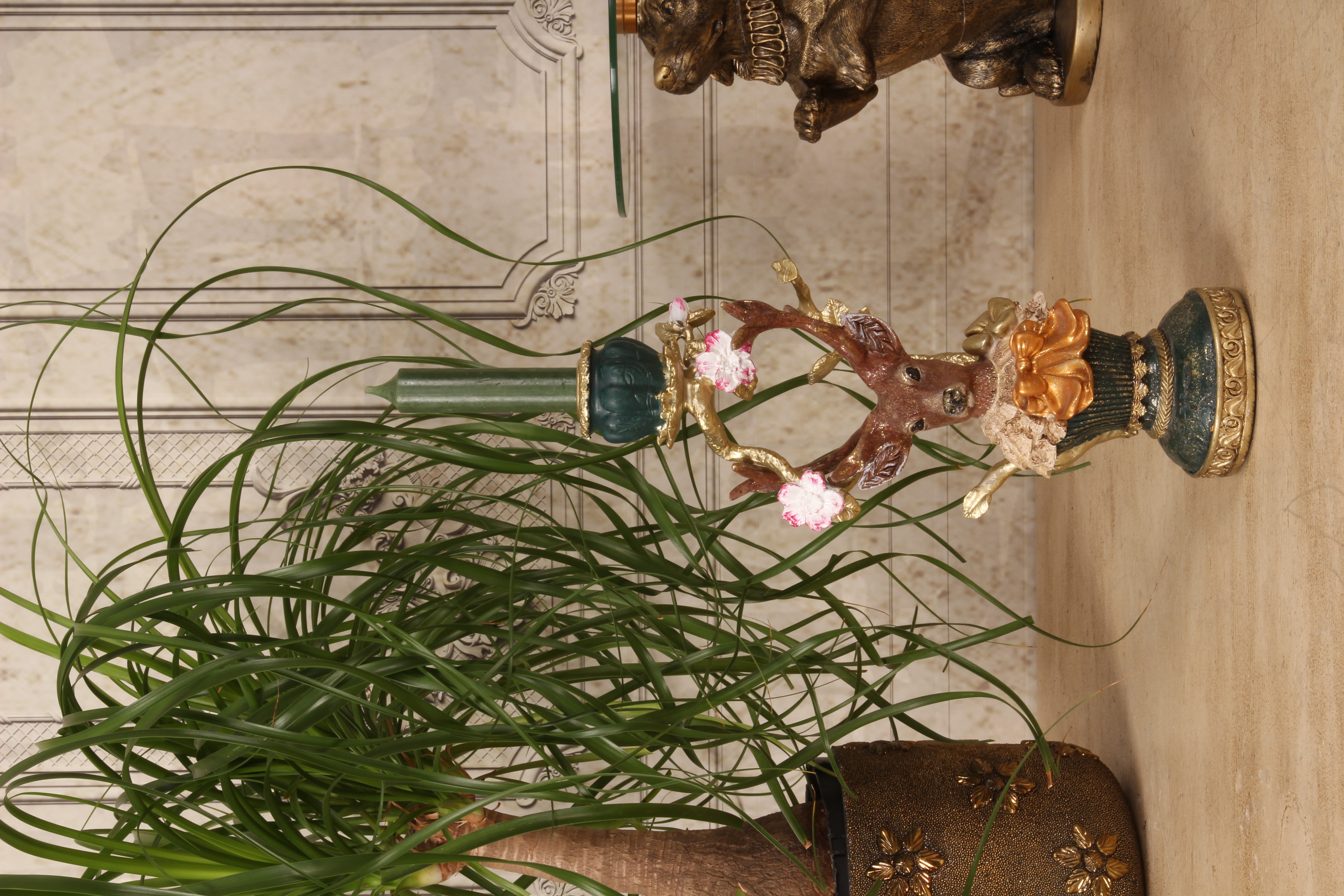 Kandelaar Hert 30 cm - Goud - Resin
