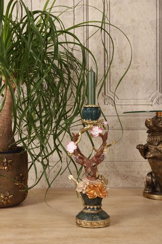 Kandelaar Hert 30 cm - Goud - Resin