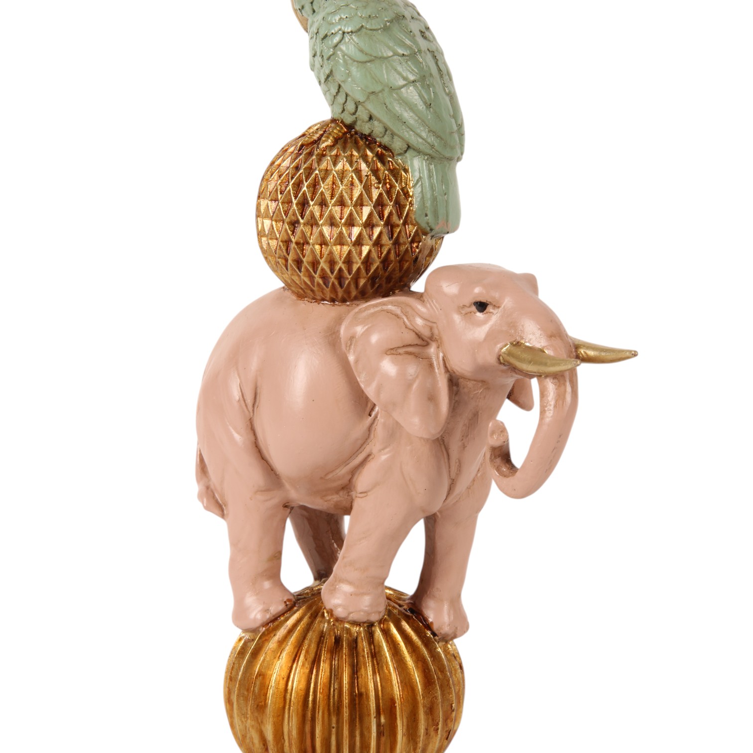Kandelaar Olifant 27 cm - Roze - Resin