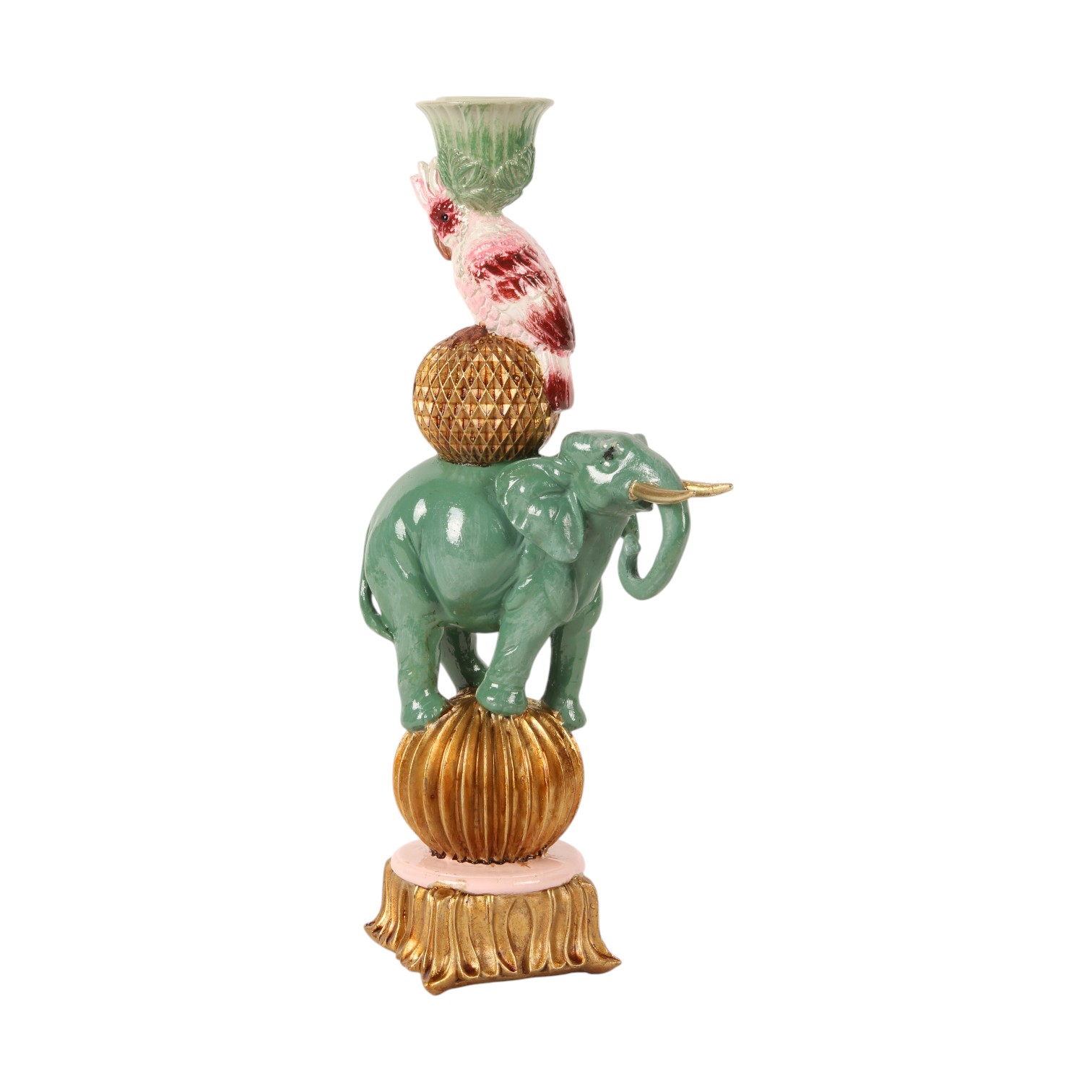 Kandelaar Olifant 27 cm - Blauw - Resin