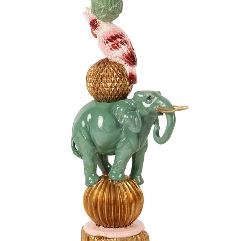 Kandelaar Olifant 27 cm - Blauw - Resin