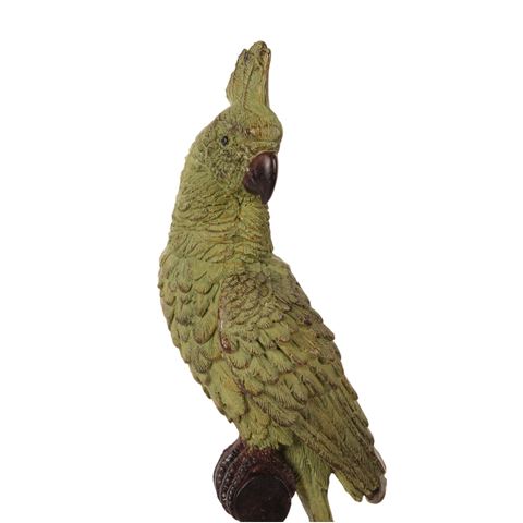 Papegaai op Stok 35 cm - Groen - Resin