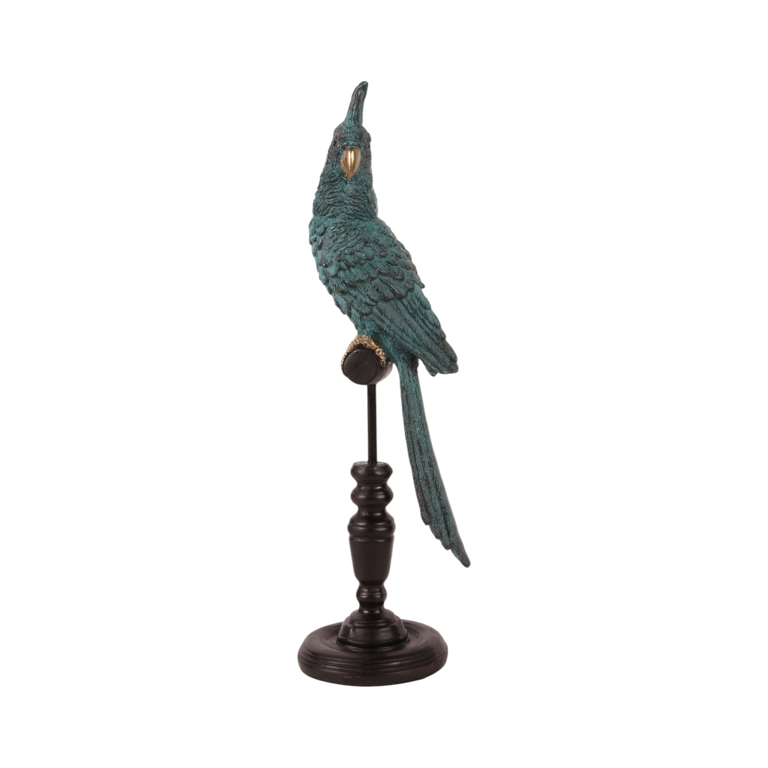 Papegaai op Stok 35 cm - Blauw - Resin
