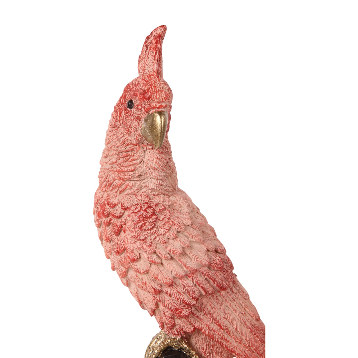 Papegaai op Stok 35 cm - Roze - Resin