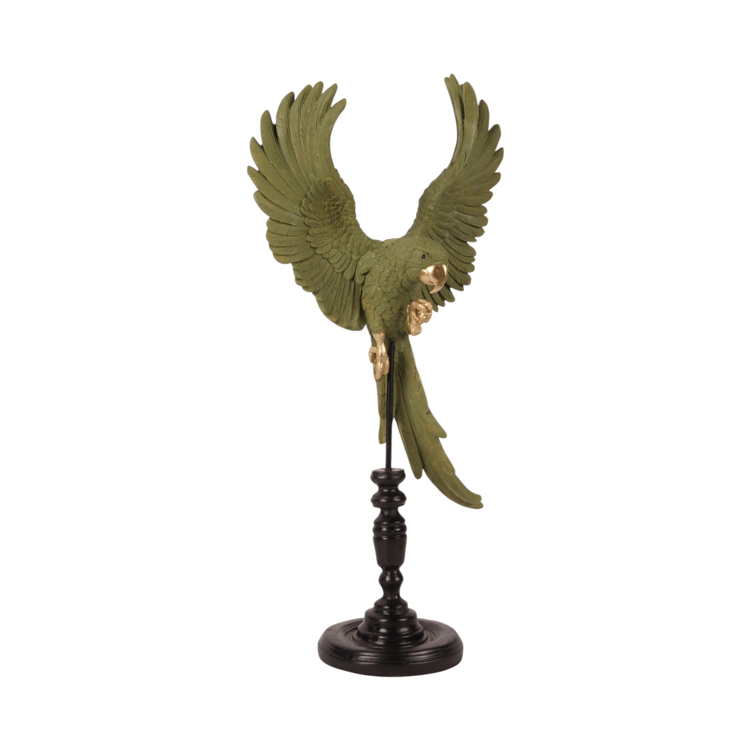 Papegaai op Stok 52,5 cm - Groen - Resin