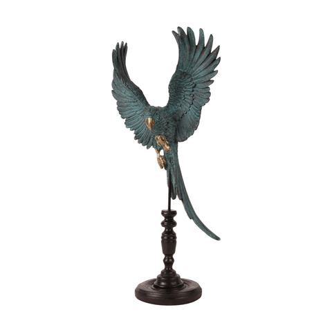 Papegaai op Stok 52,5 cm - Blauw - Resin