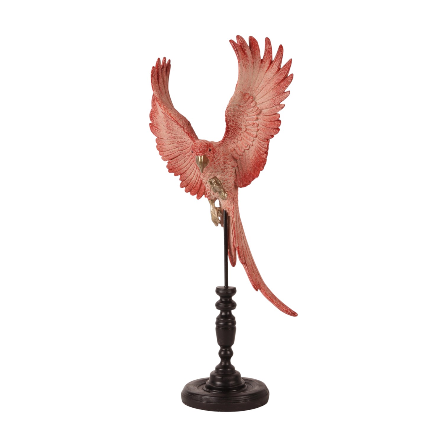 Papegaai op Stok 52,5 cm - Roze - Resin