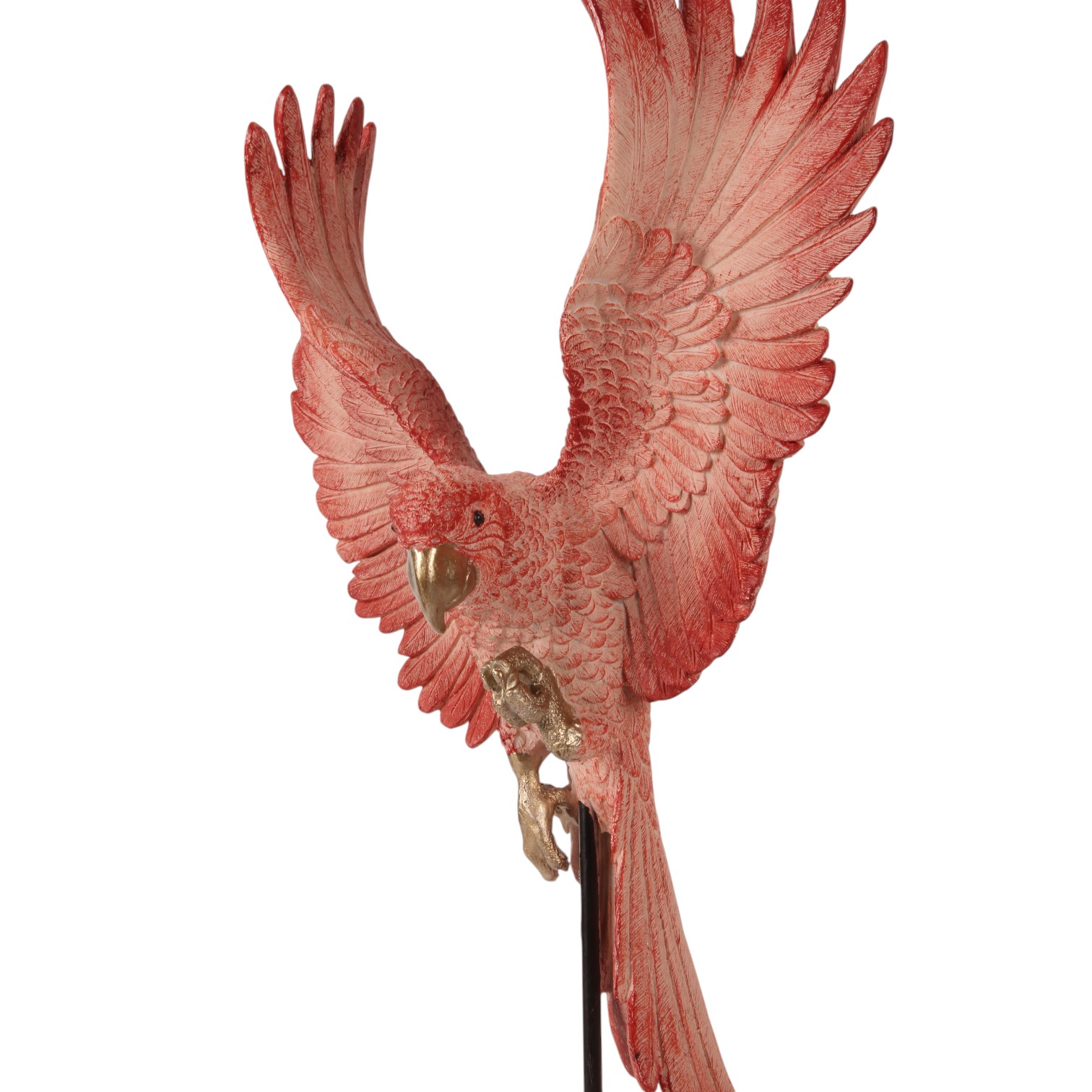 Papegaai op Stok 52,5 cm - Roze - Resin