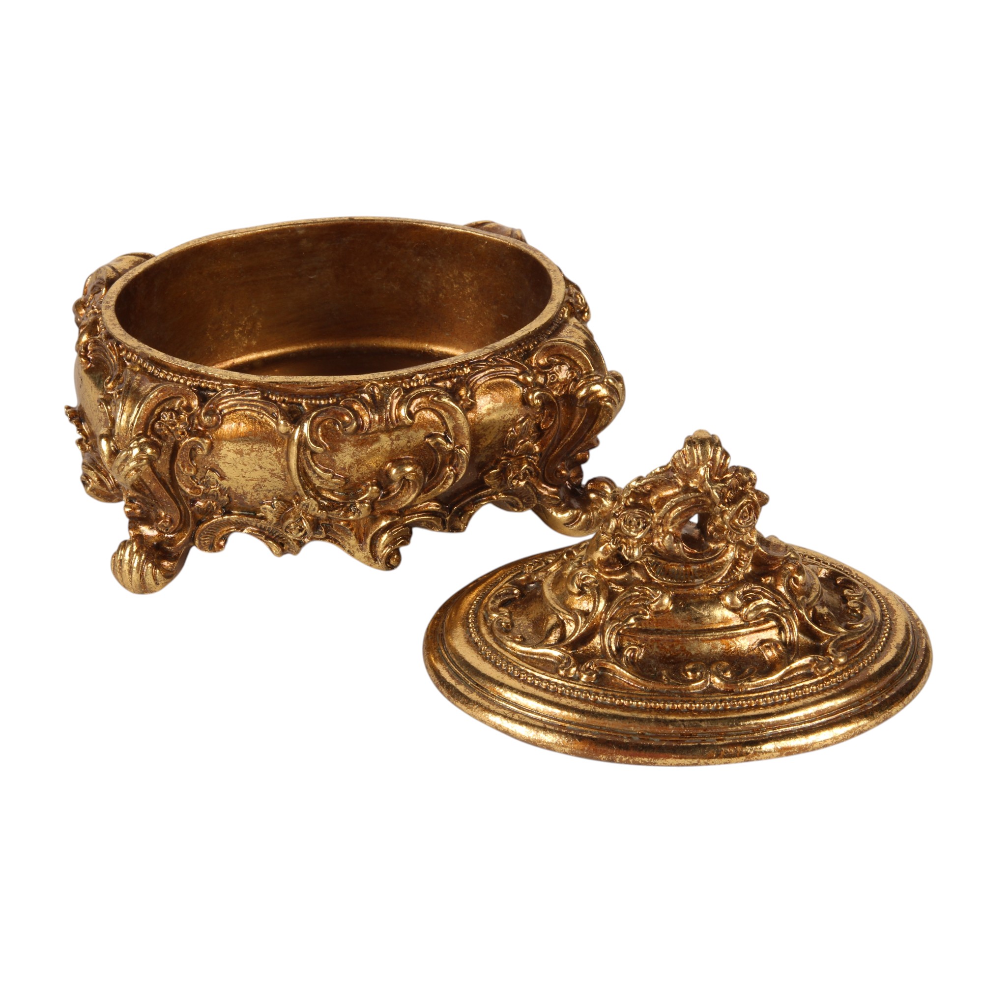 Opbergdoosje Sierlijk 13,5 cm - Goud - Resin