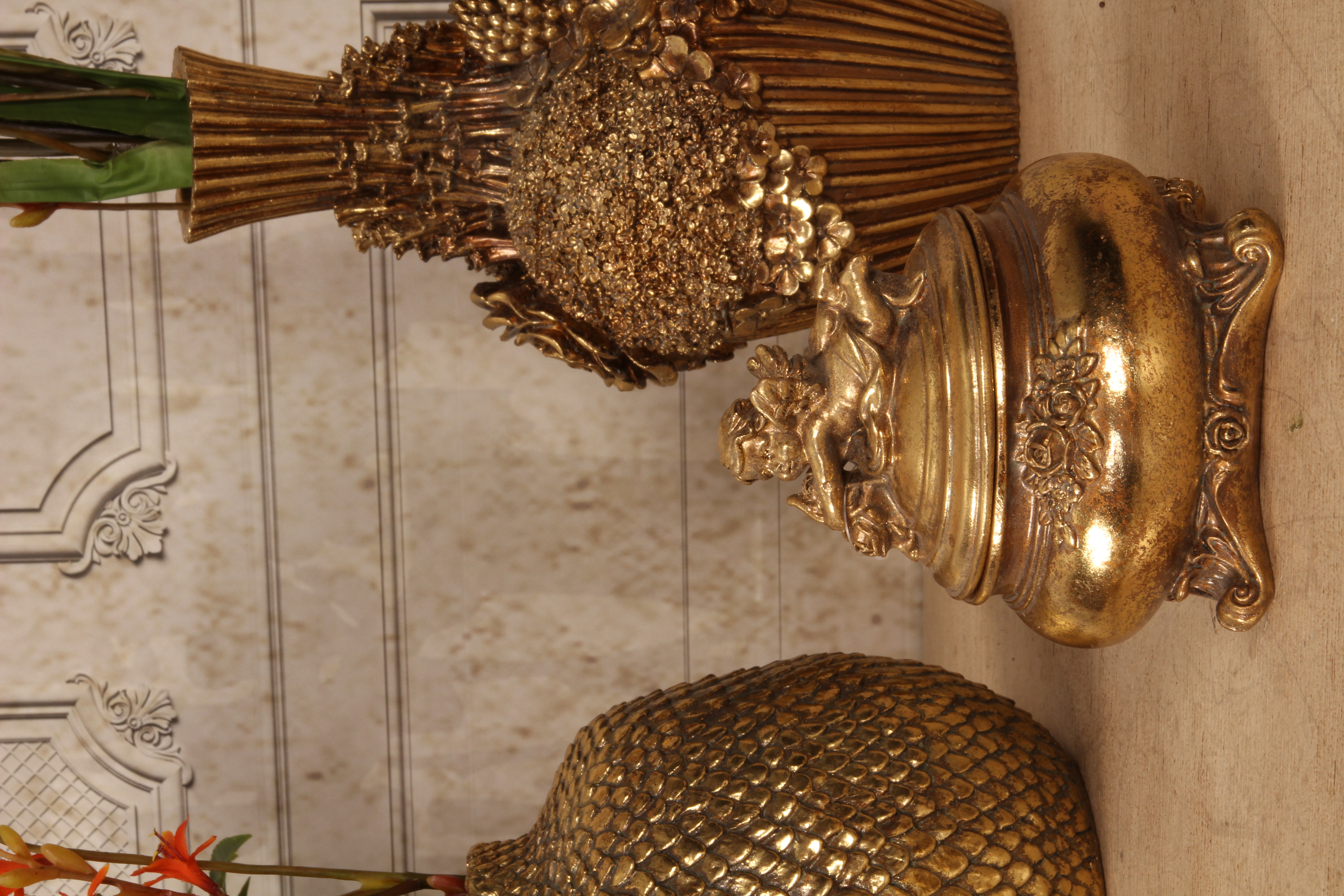 Boîte de rangement d'ange - Doré - Résine