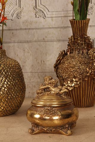 Opbergdoosje Engel - Goud - Resin