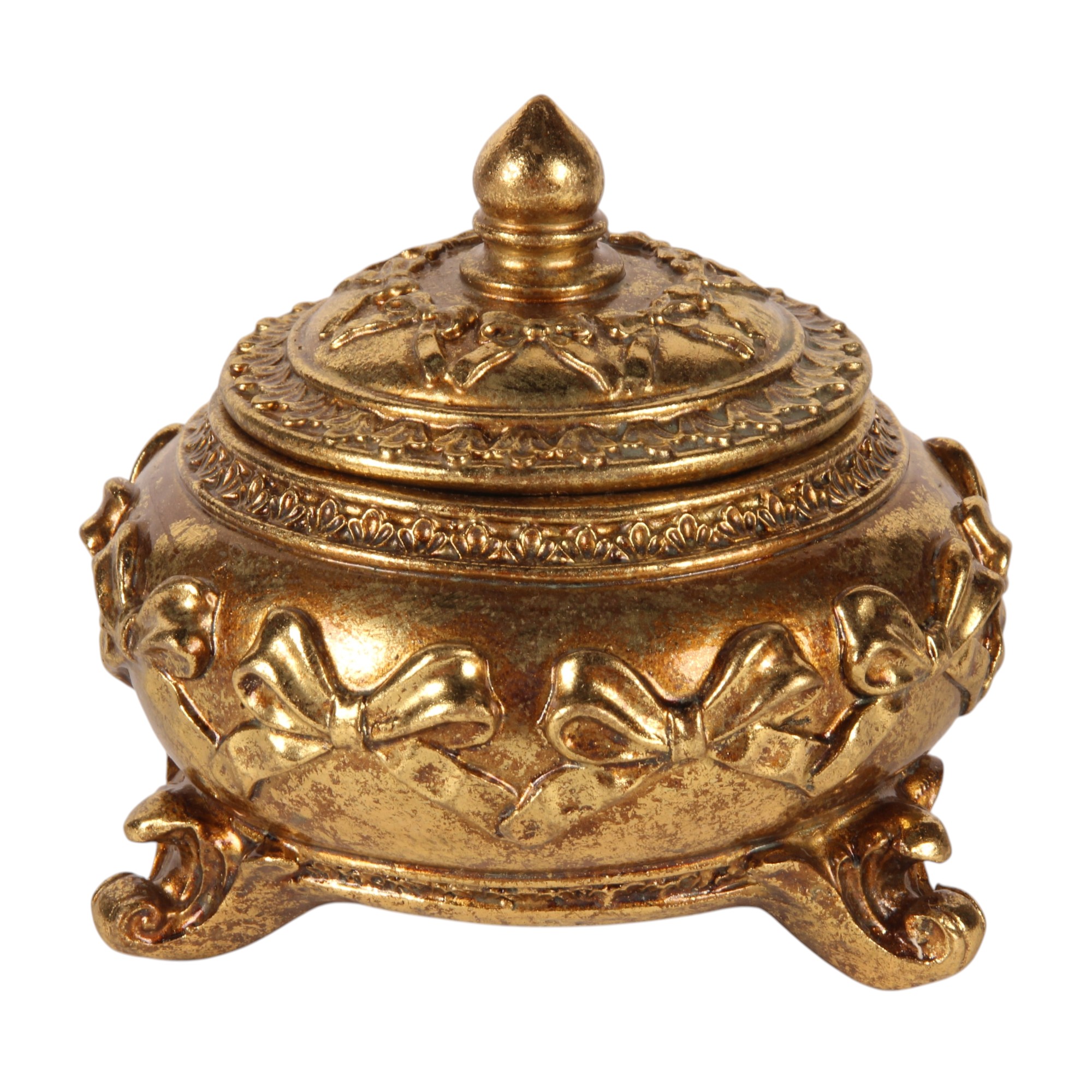 Boîte de rangement pour nÅ?ud 10 cm - Doré - Résine