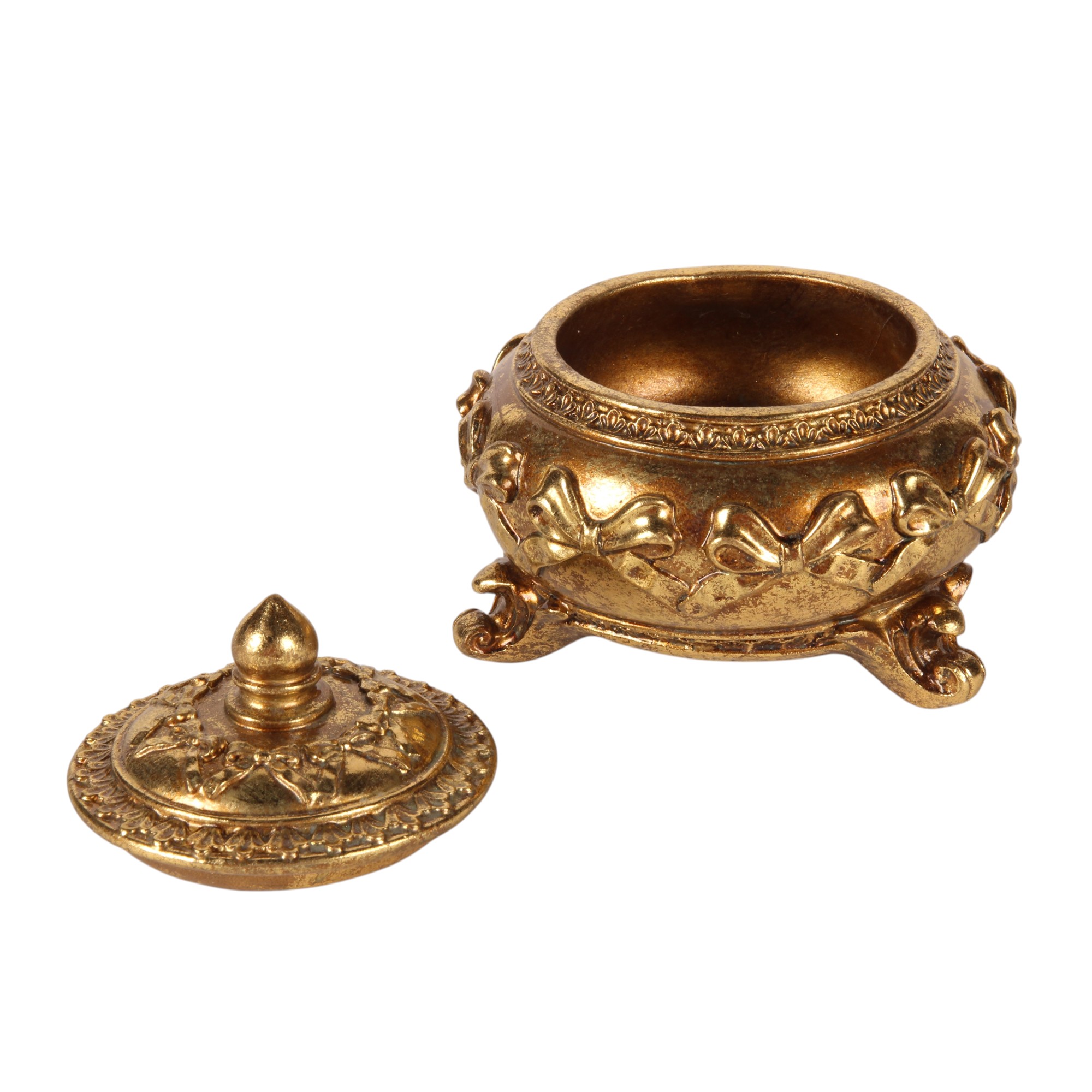 Boîte de rangement pour nÅ?ud 10 cm - Doré - Résine