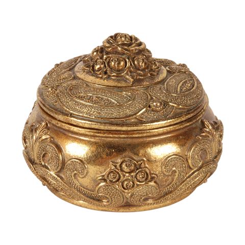 Boîte de rangement pour fleurs 9 cm - Or - Résine