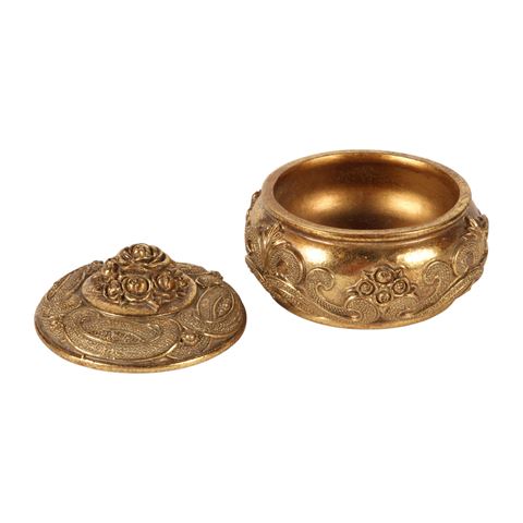 Boîte de rangement pour fleurs 9 cm - Or - Résine