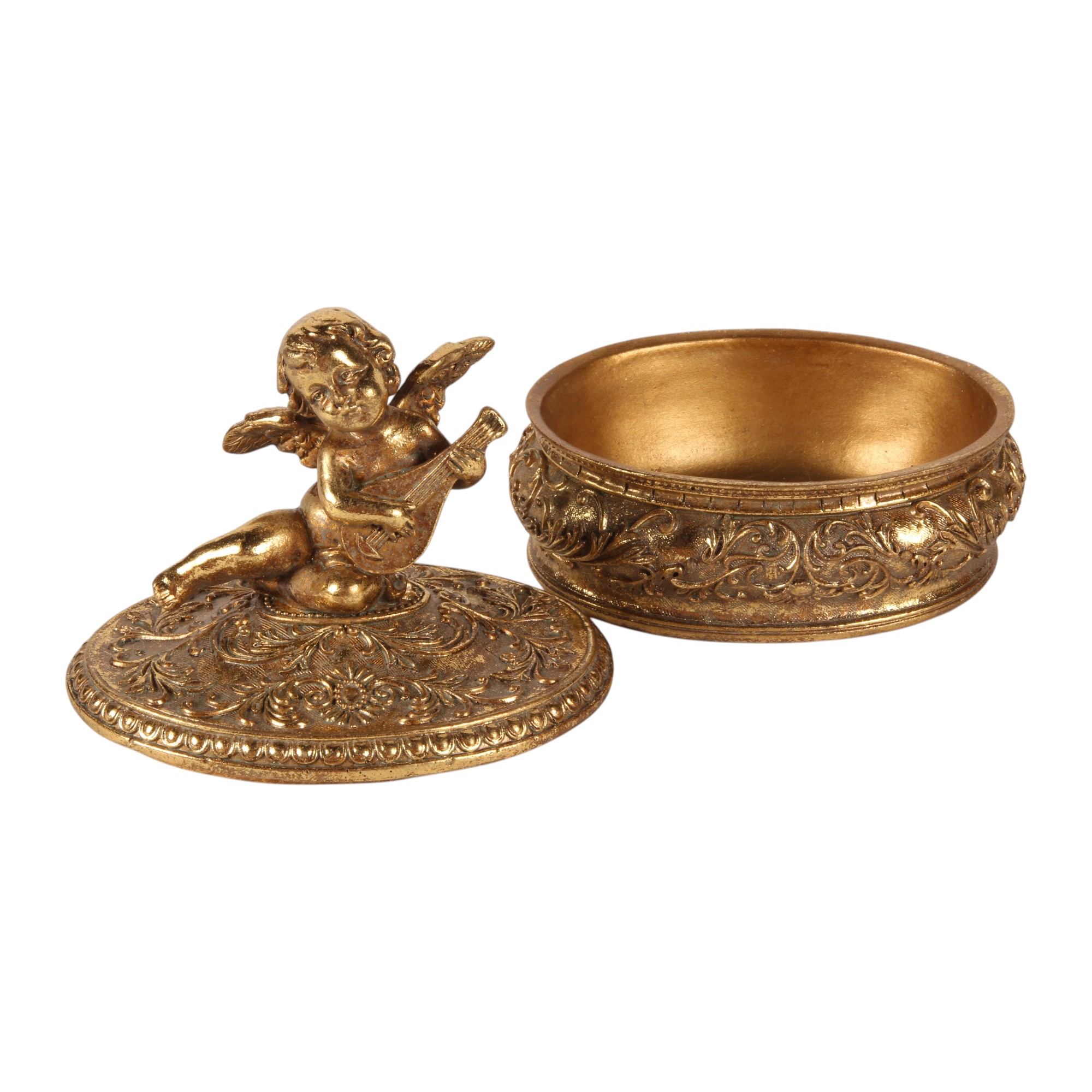 Opbergdoosje Engel 11,7 cm - Goud - Resin