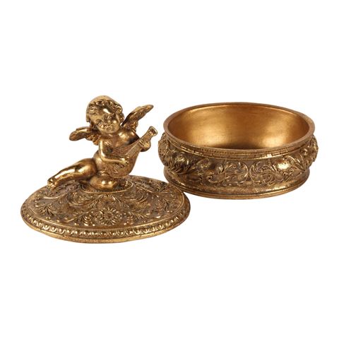 Opbergdoosje Engel 11,7 cm - Goud - Resin