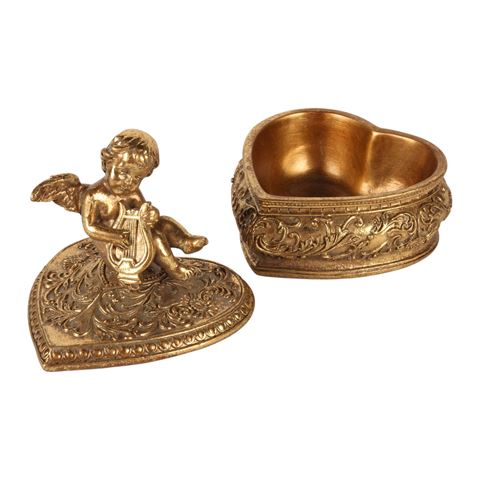 Storage Box Angel - 11,7 cm - Gold - Resin