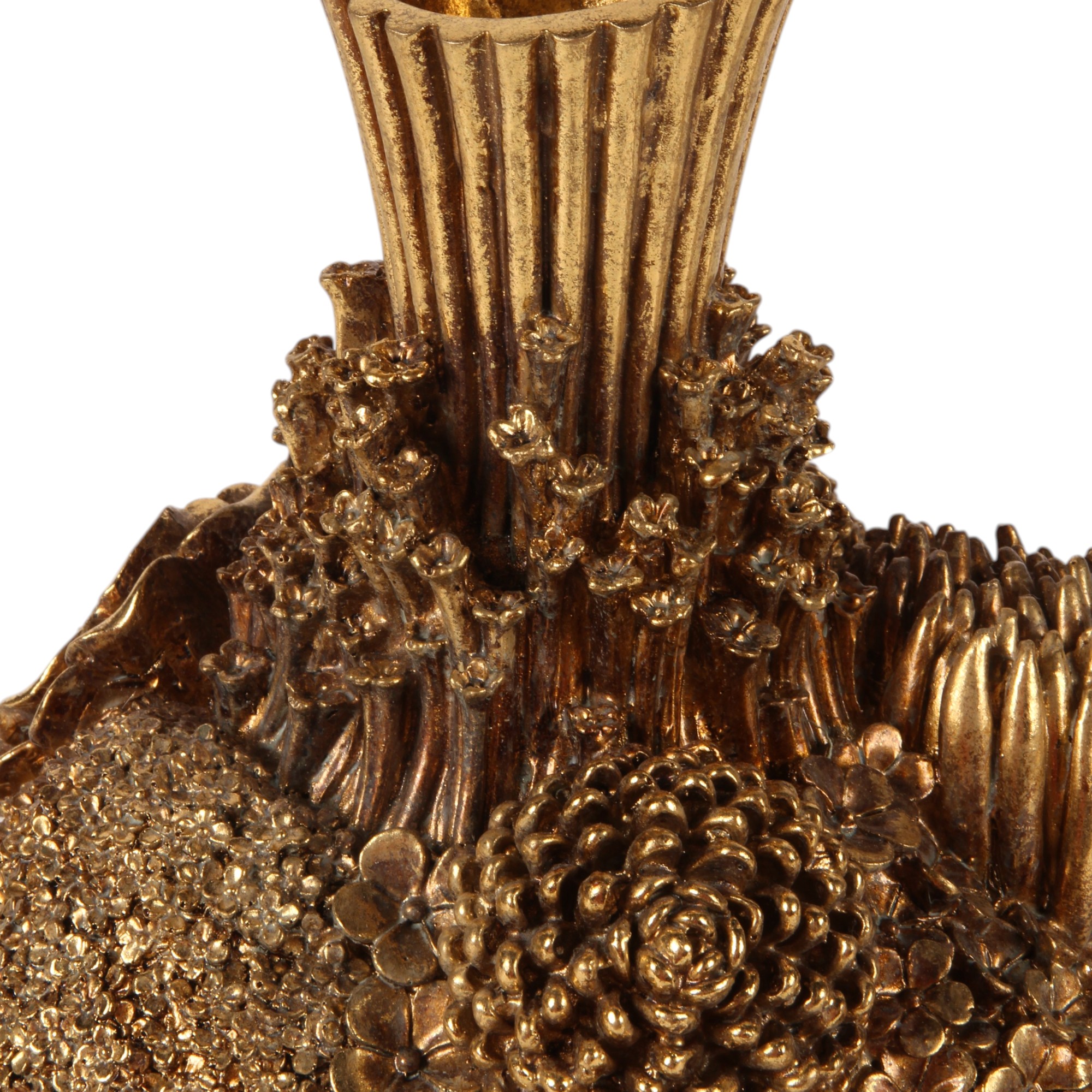Vaas Bloemen 30 cm - Goud - Resin